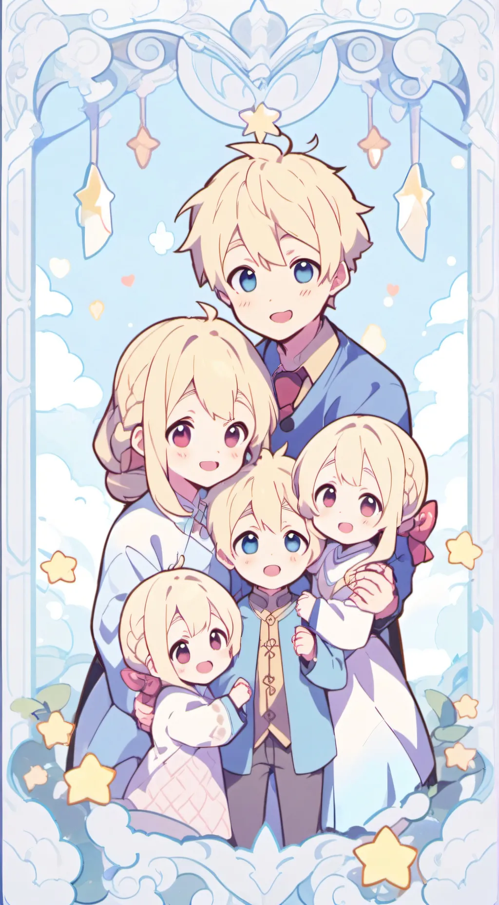 ai character: family of 6 background