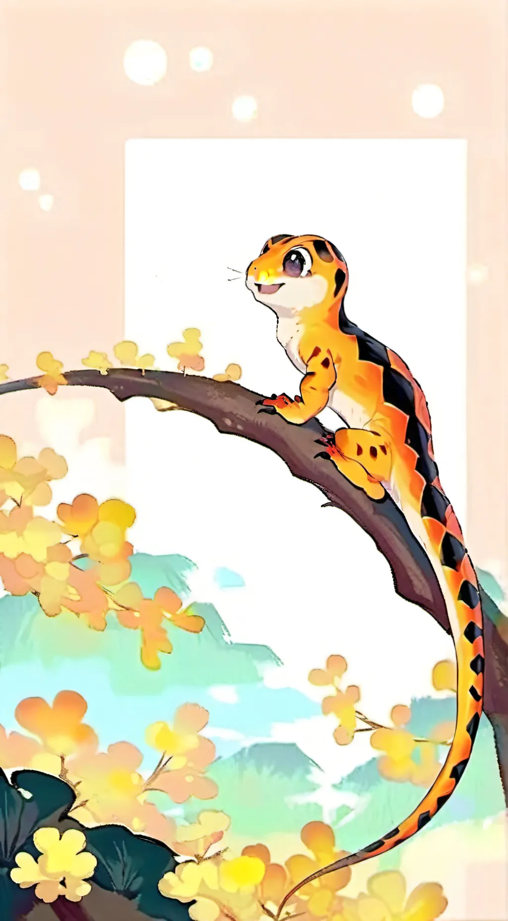 ai character: Fire salamander background