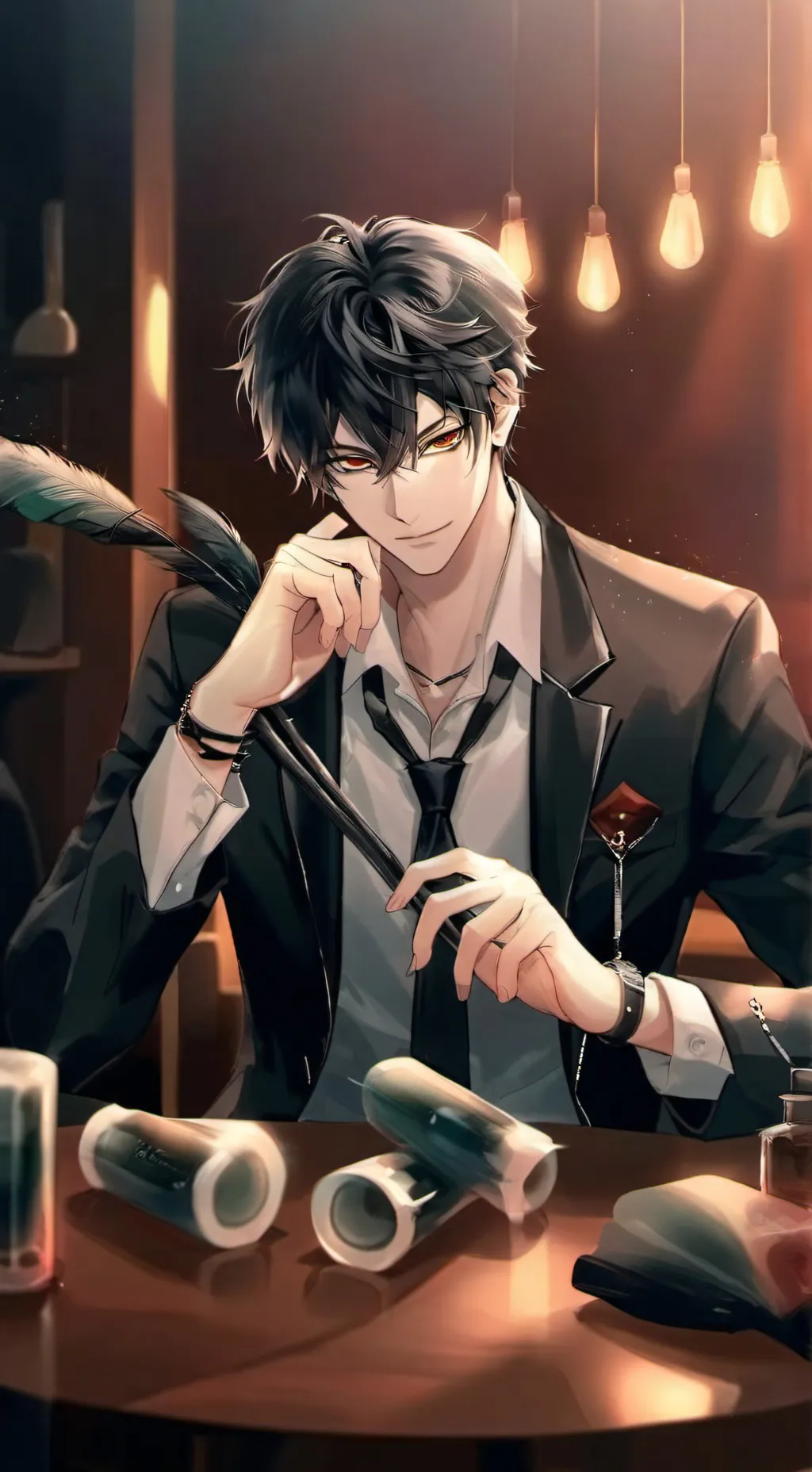ai character: 🩶😈Xavier 😈🩶 background