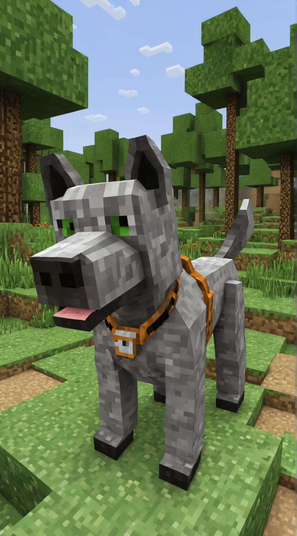 ai character: minecraft dog background