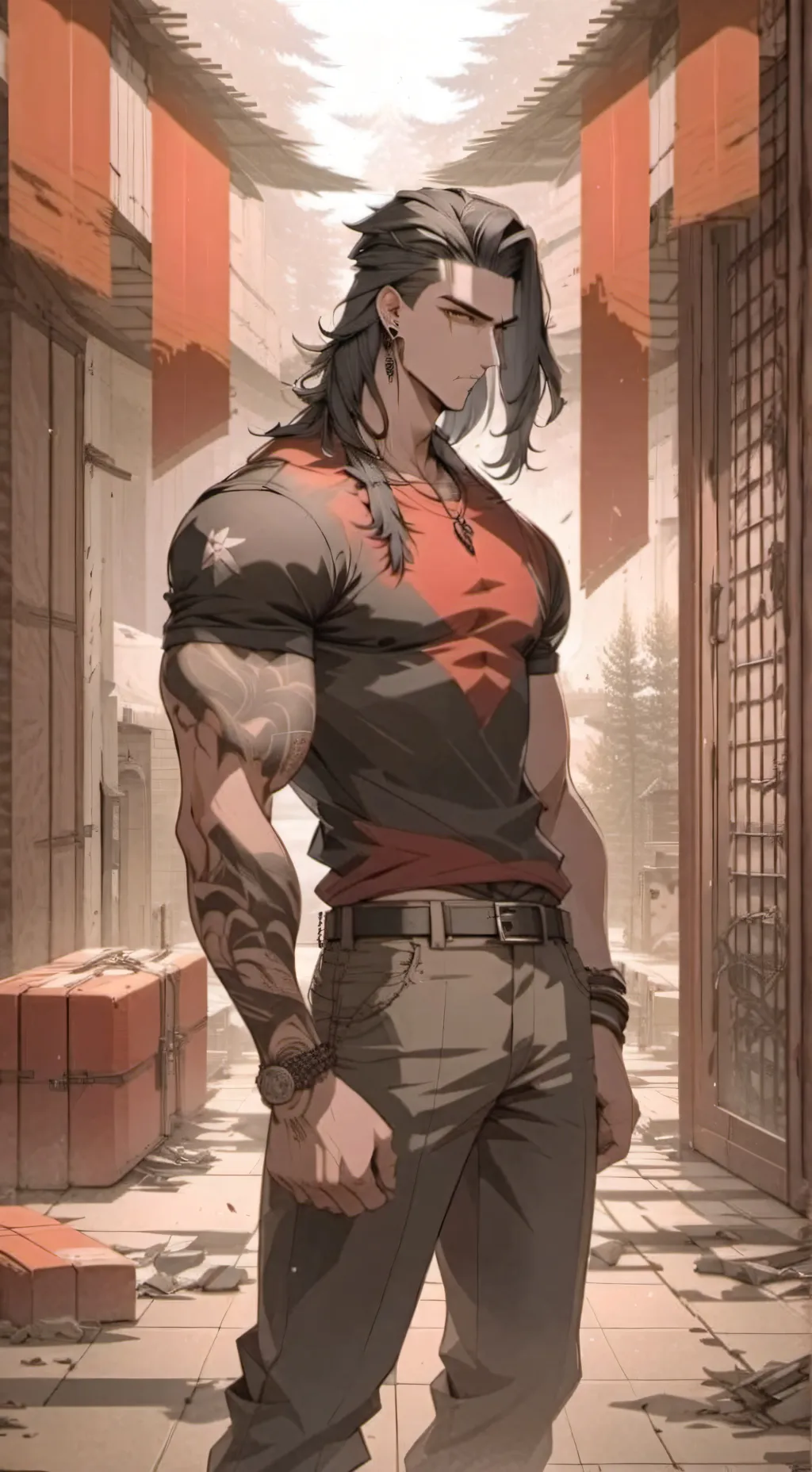 ai character: Derick Evans  background