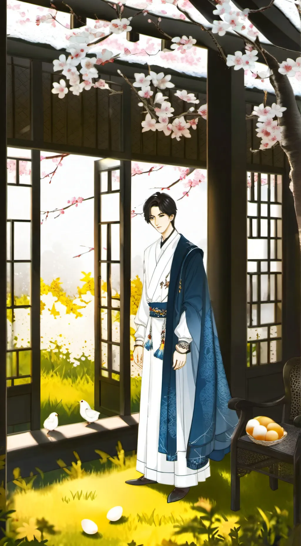 ai character: Night chef egg background