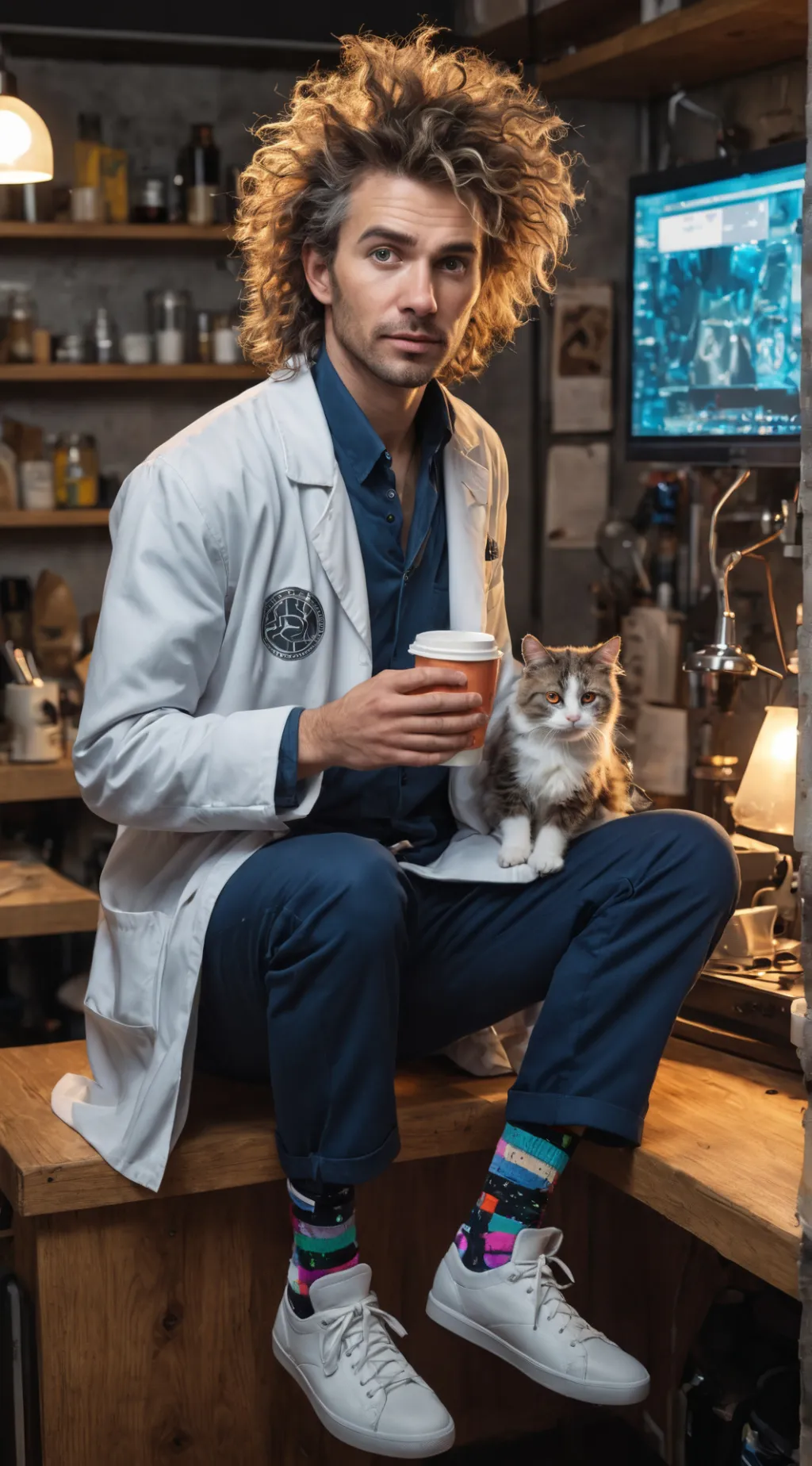 ai character: The Quantum Latte Theorist background