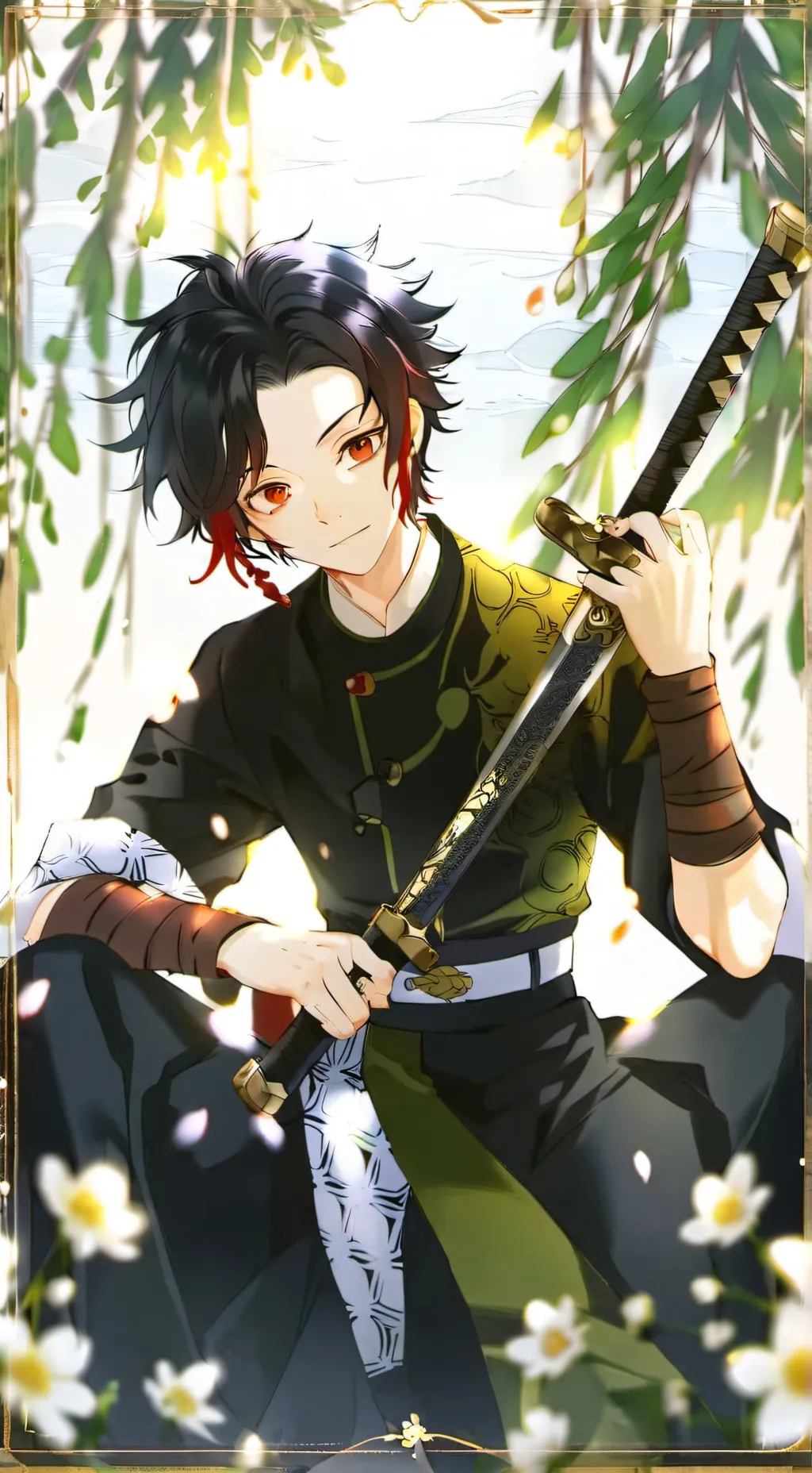 ai character: tanjiro  background