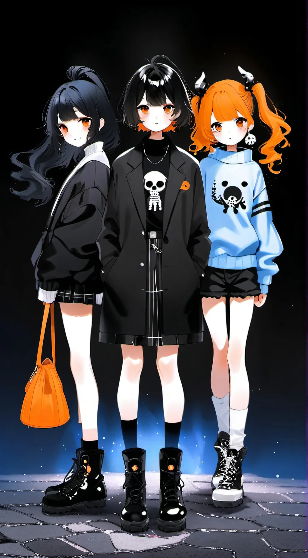 ai character: girls bullying  background
