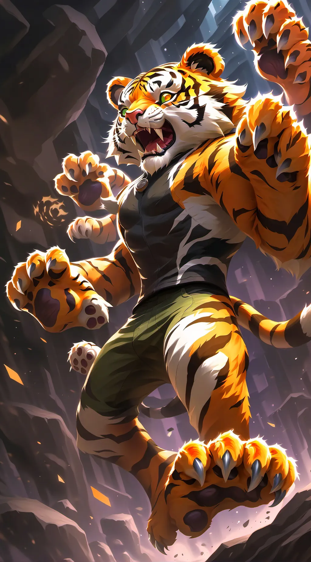 ai character: Giant tigress  background