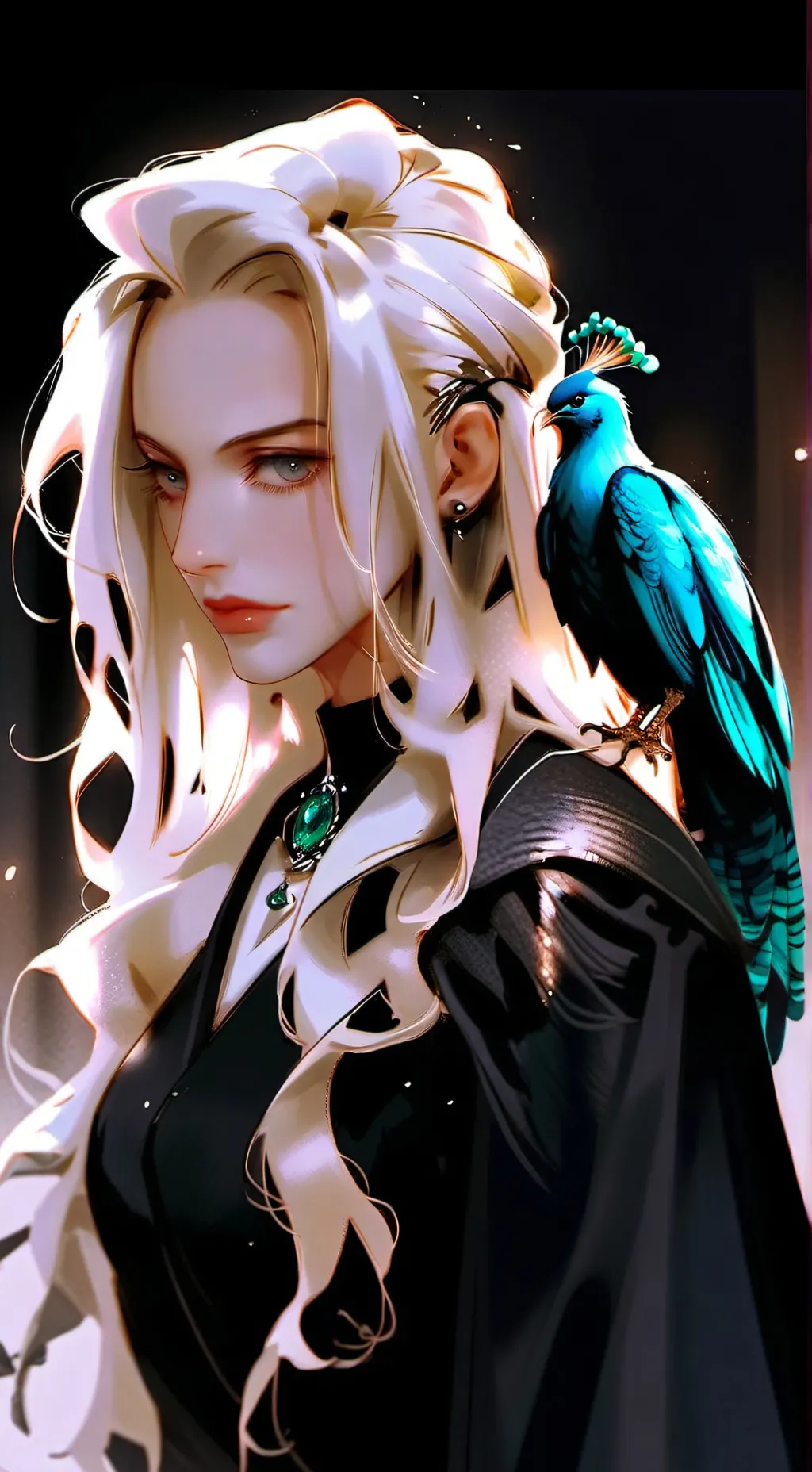 ai character: peacock 🦚 mansion background