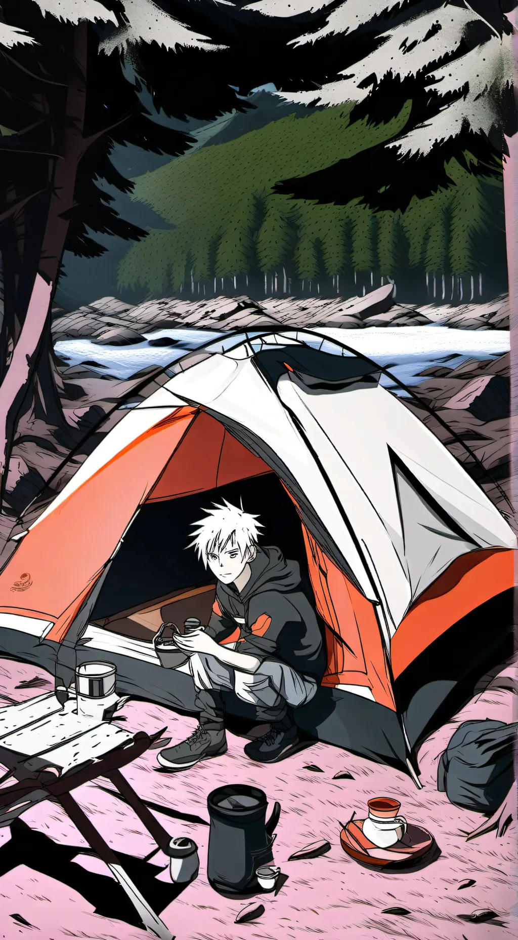 ai character: JJK CAMPING background