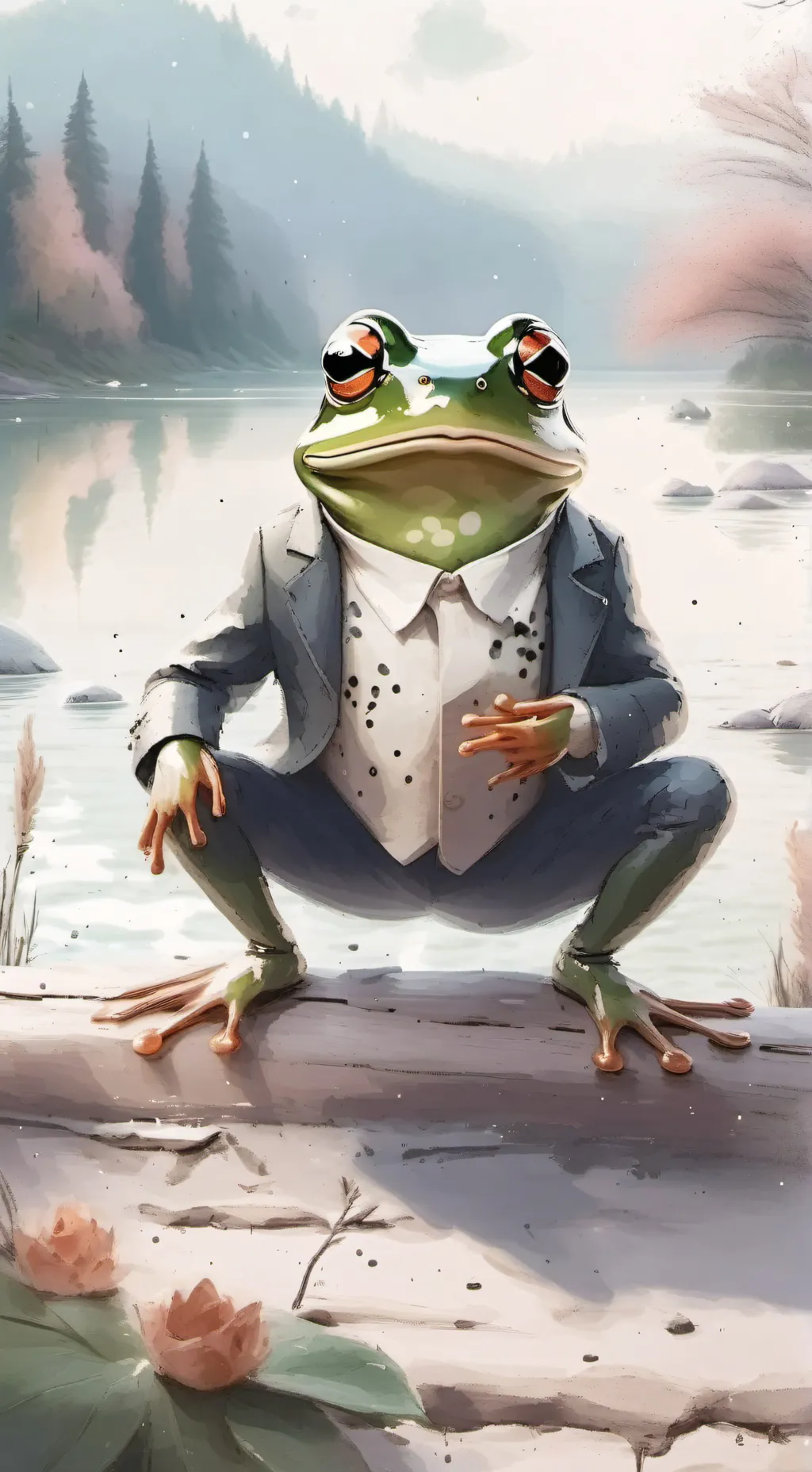 ai character: B12 Frog background