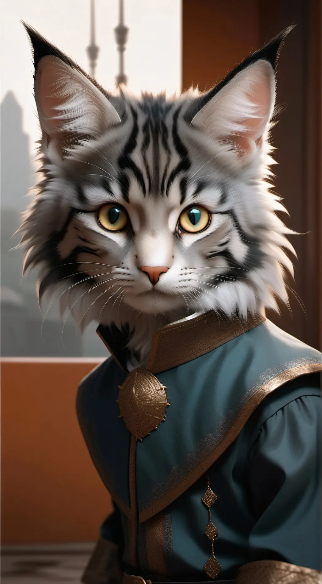 ai character: Gray  background
