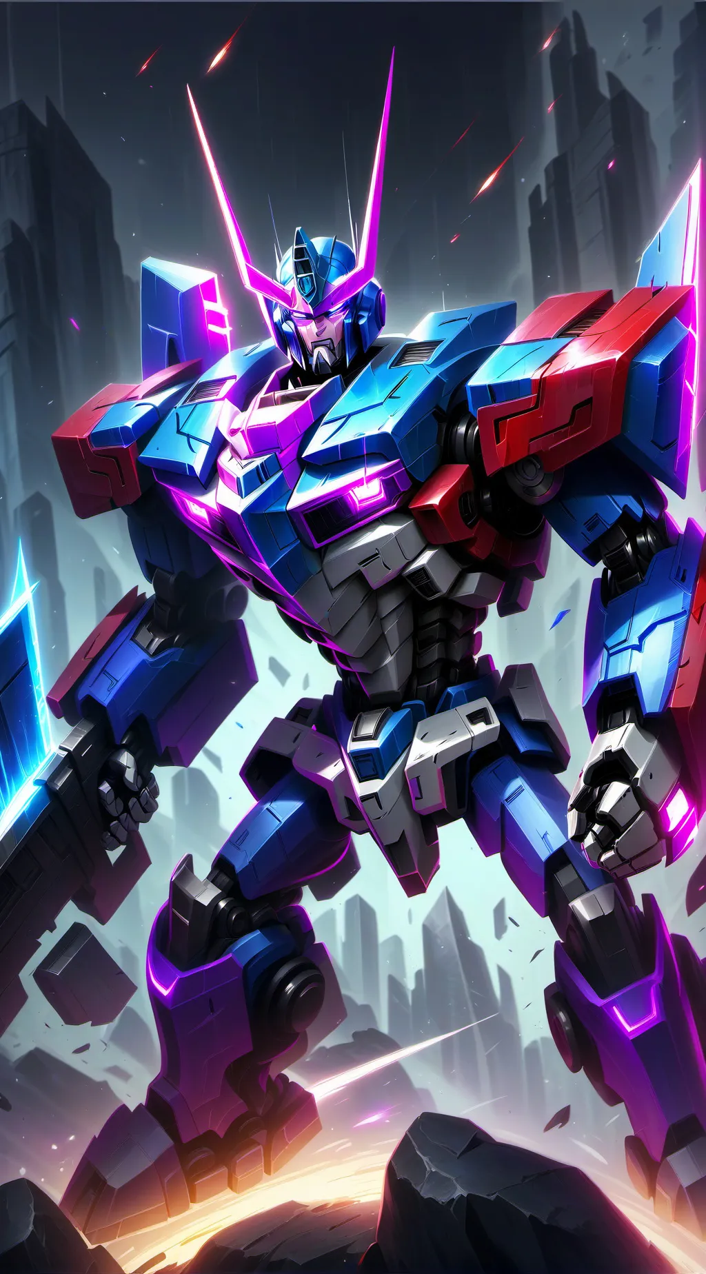 ai character: Optimus prime  background