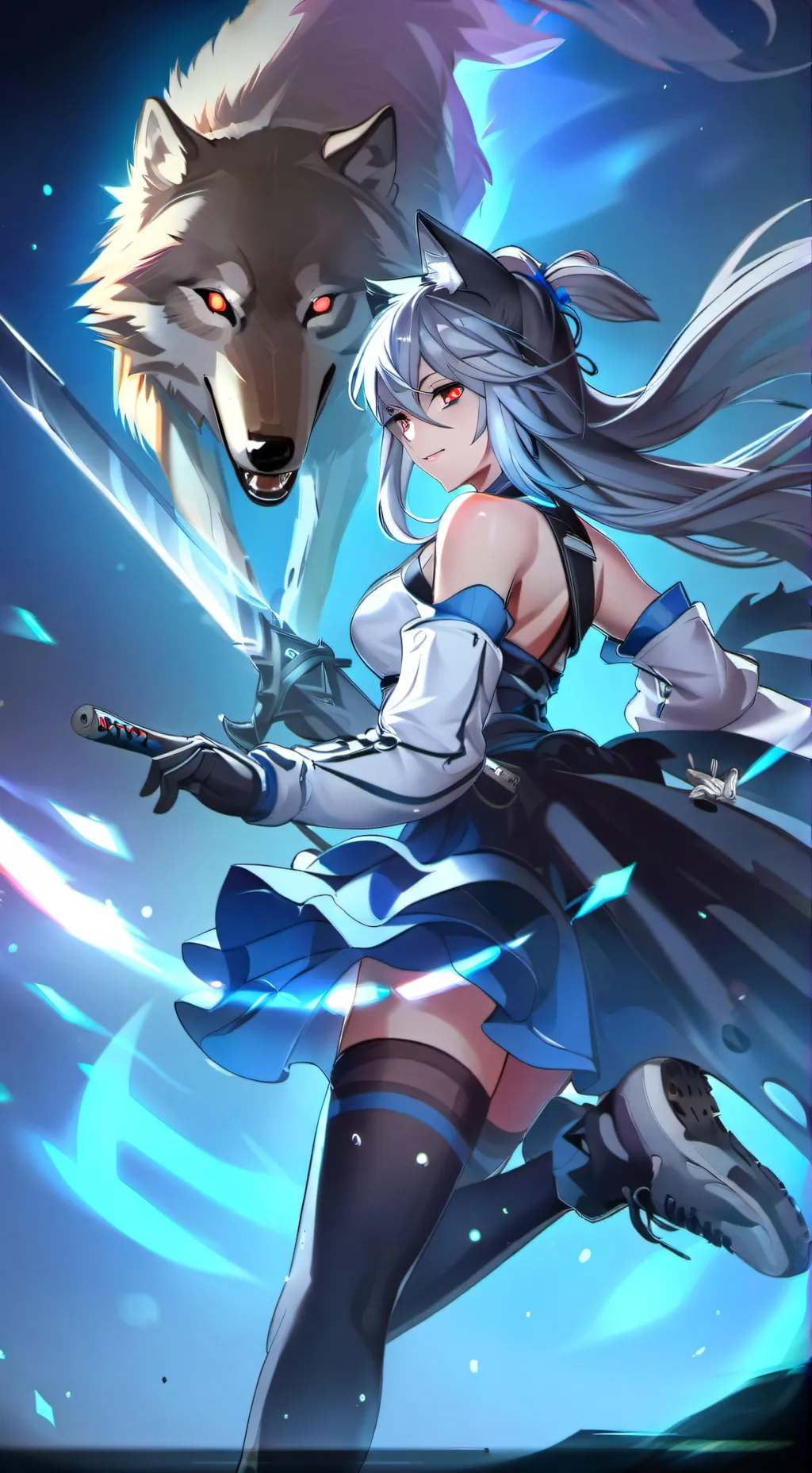 ai character: night wolf background