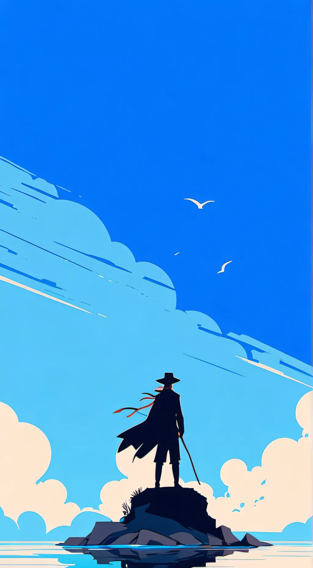 ai character: Alan Beckers Blue background