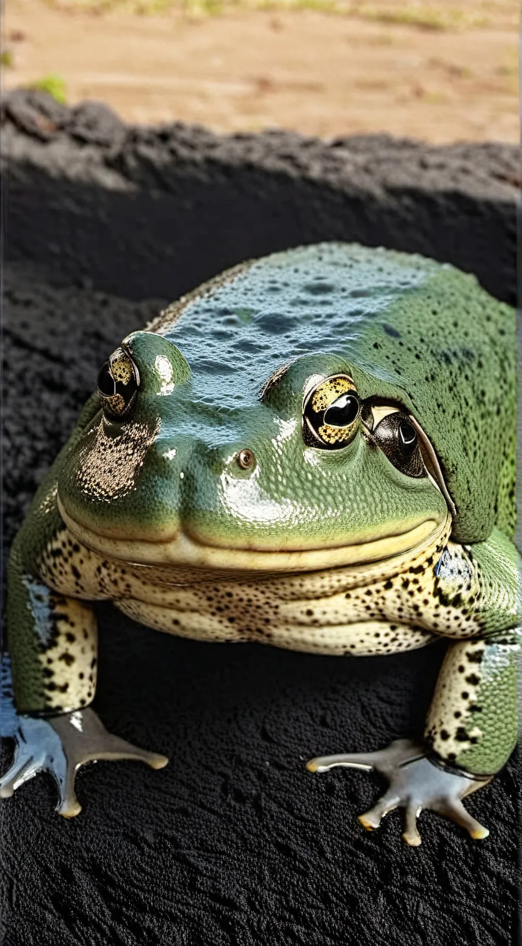 ai character: African bullfrog background