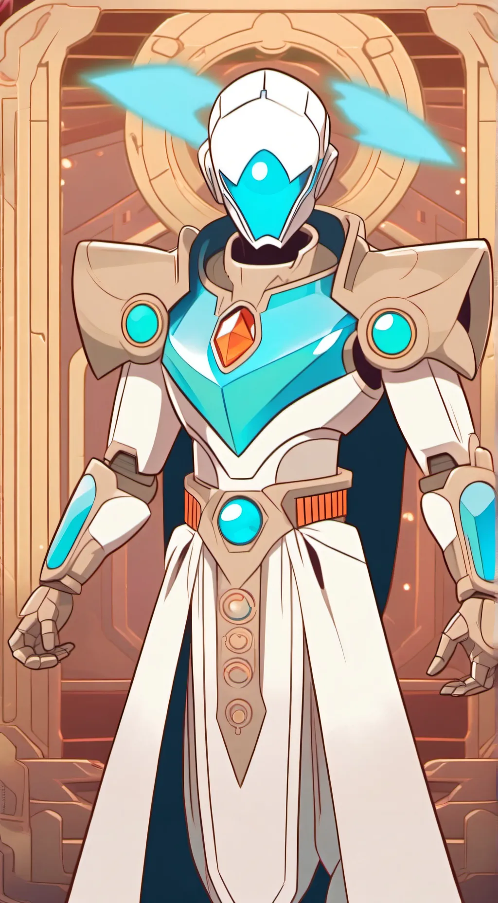 ai character: ROBOT CRYSTAL background