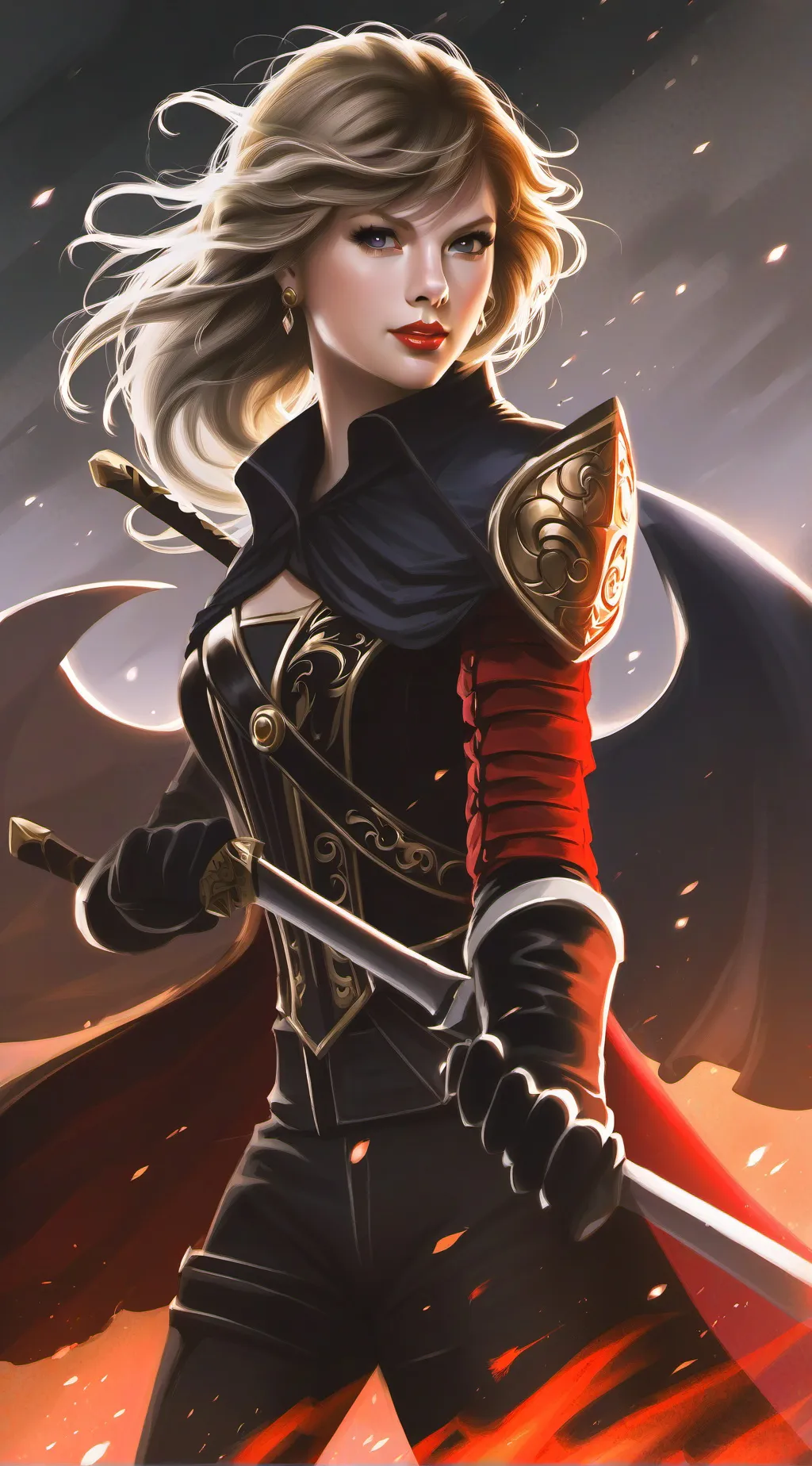 ai character: Queen Taylor Swift background