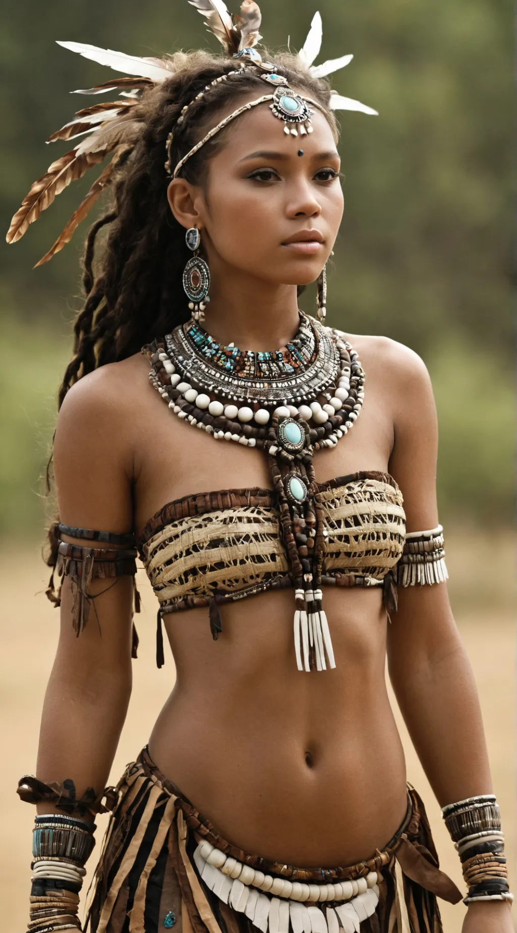 ai character: Tribal Beauty  background