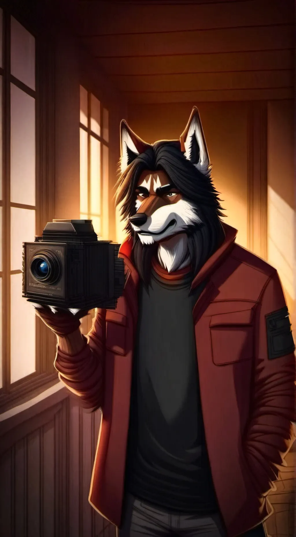 ai character: Eddie the wolf background