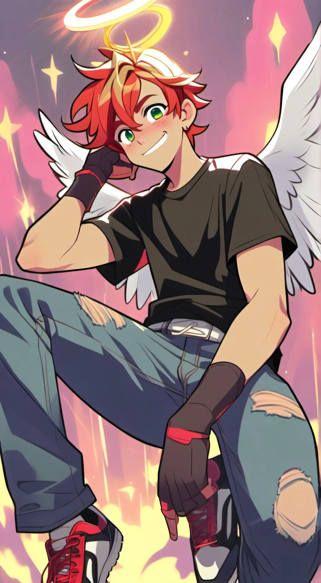 ai character: Lancael Af Flamme background