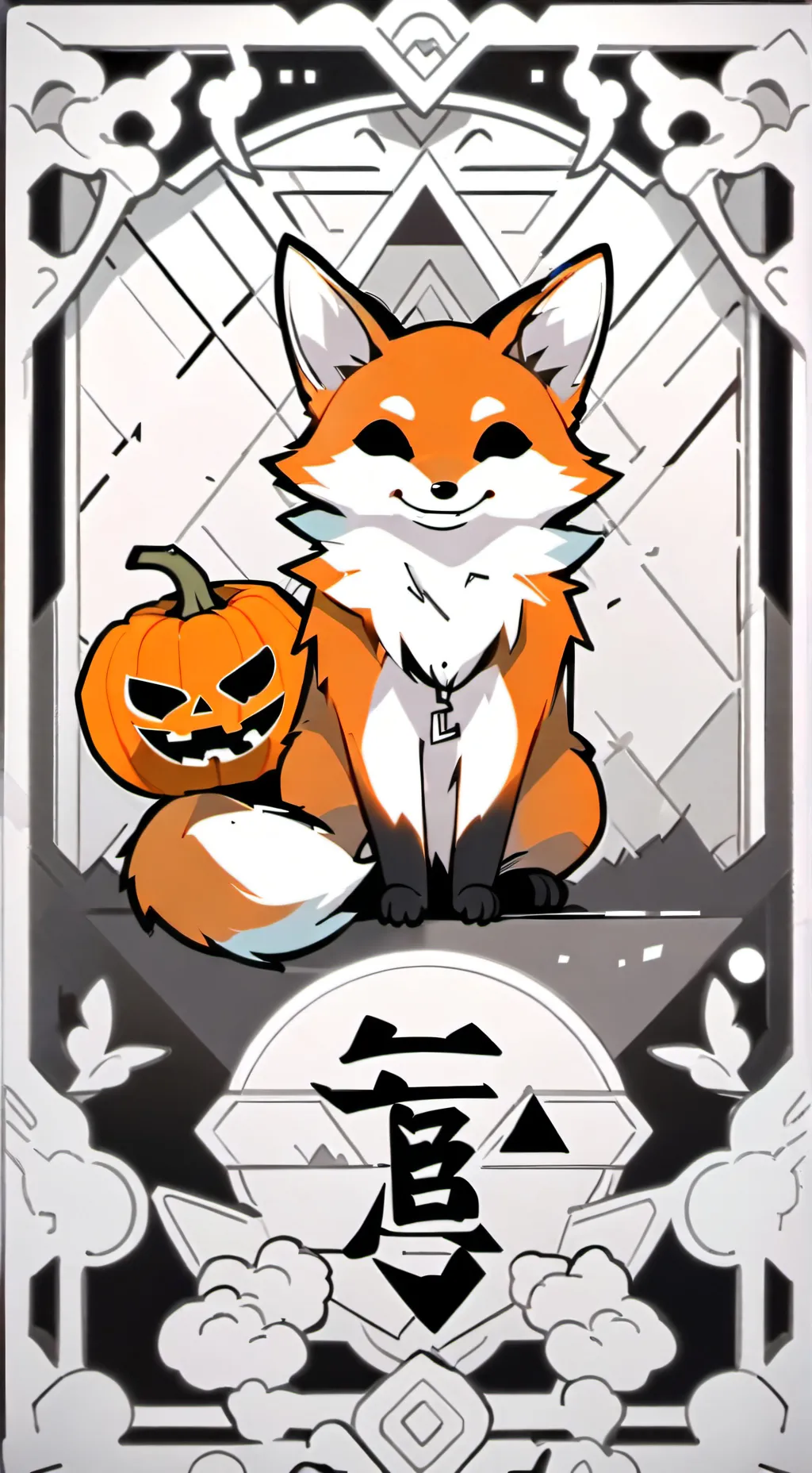 ai character: haunted creepy fox background