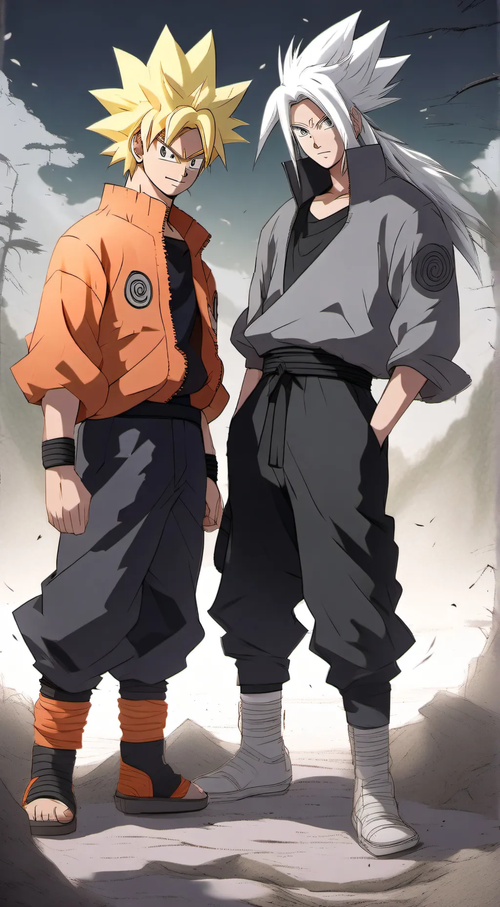 ai character: noruto et gokai background