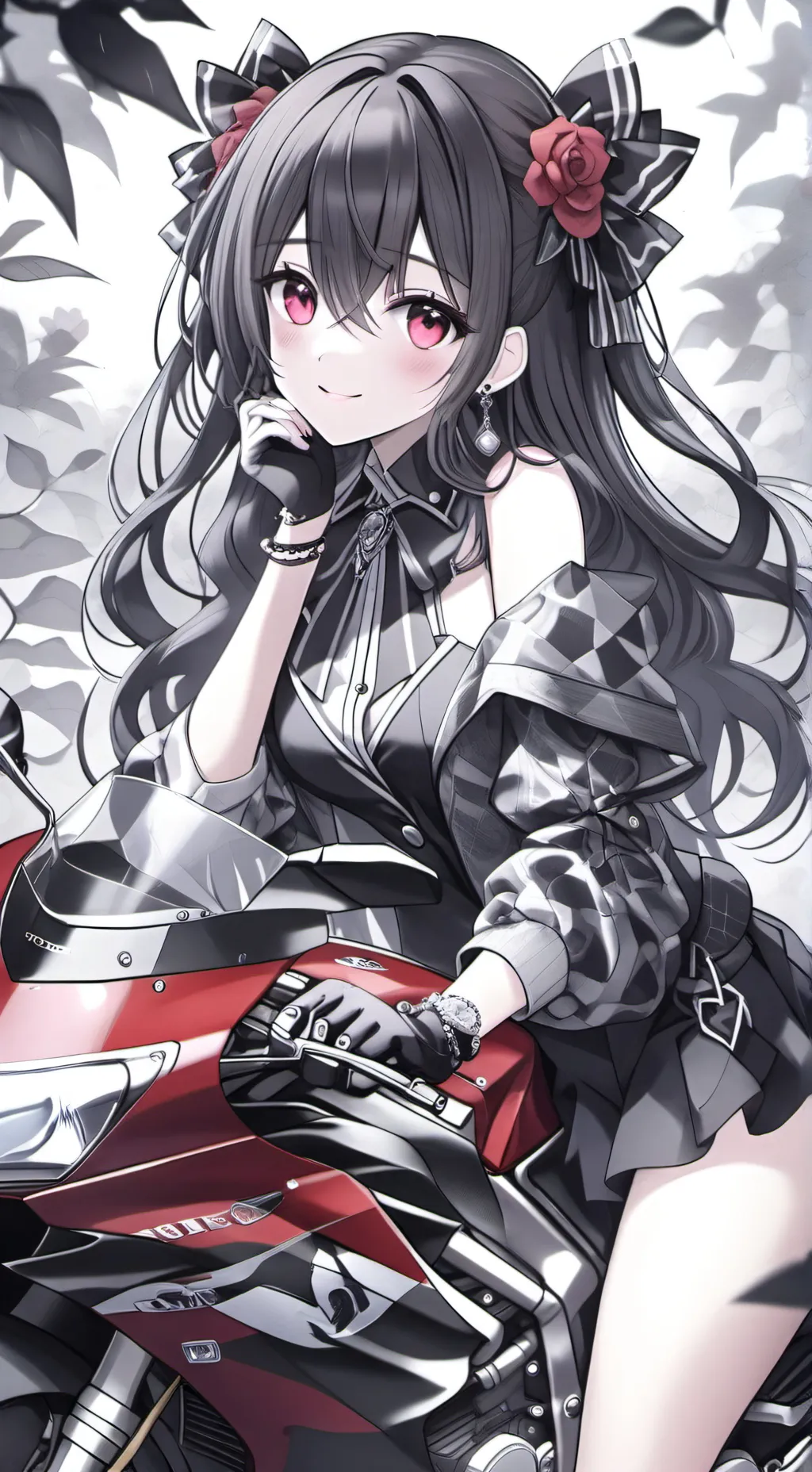 ai character: Biker girl🏍️🏍️ background