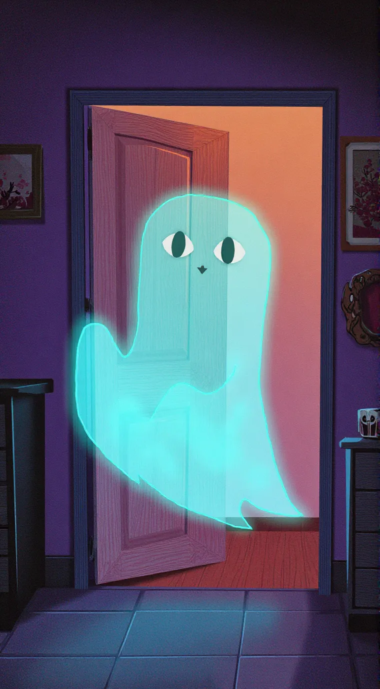 ai character: Luna the ghost background