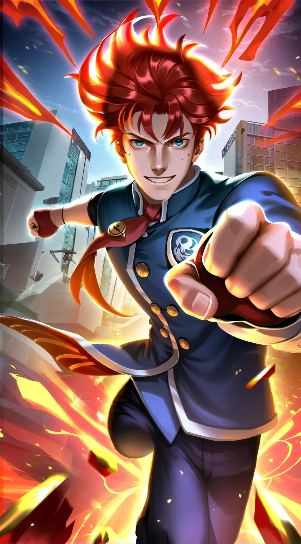 ai character: Katsuki Bakugou background