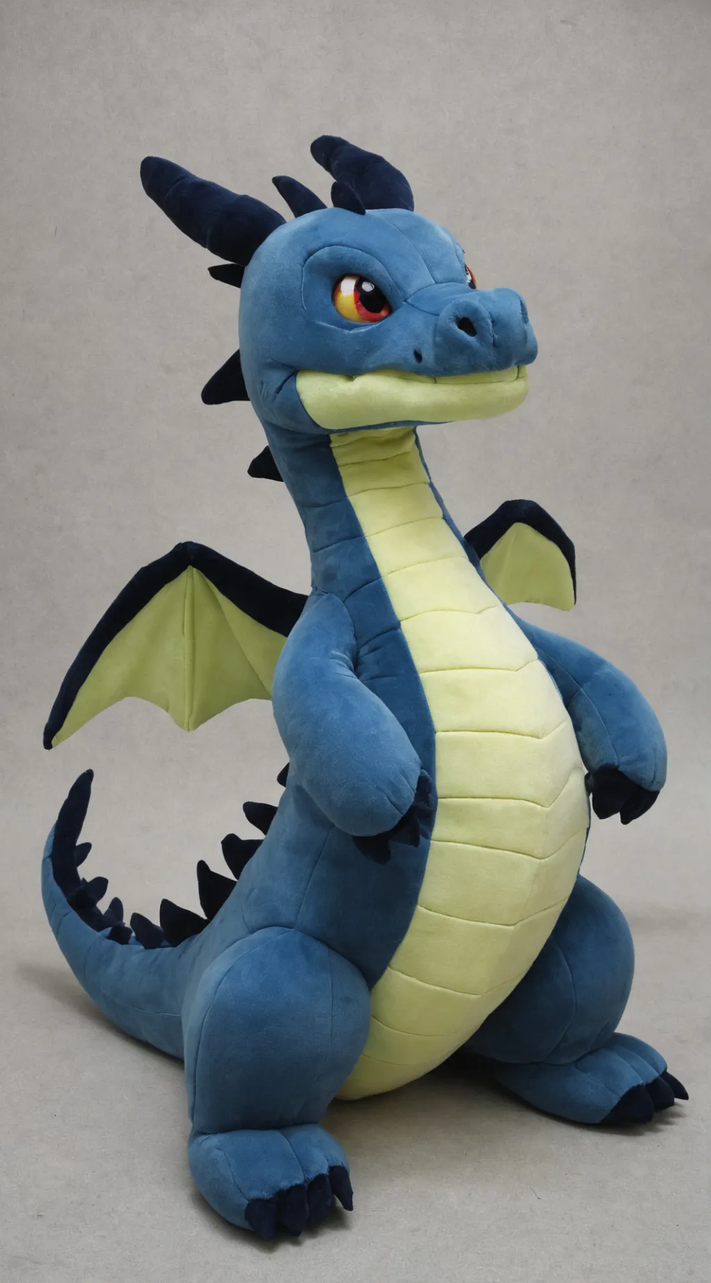 ai character: Plushie dragon mad background