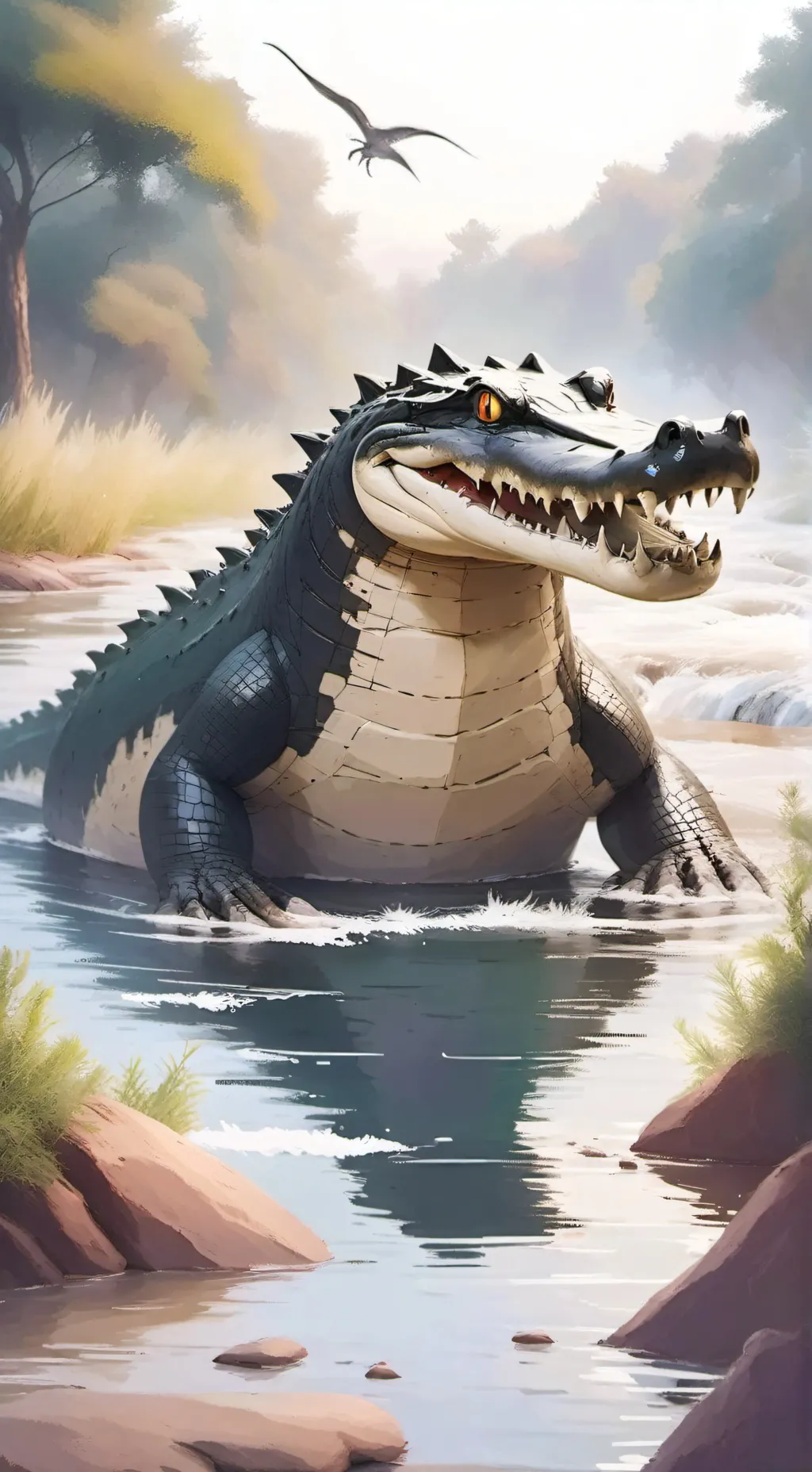 ai character: Crocodile background