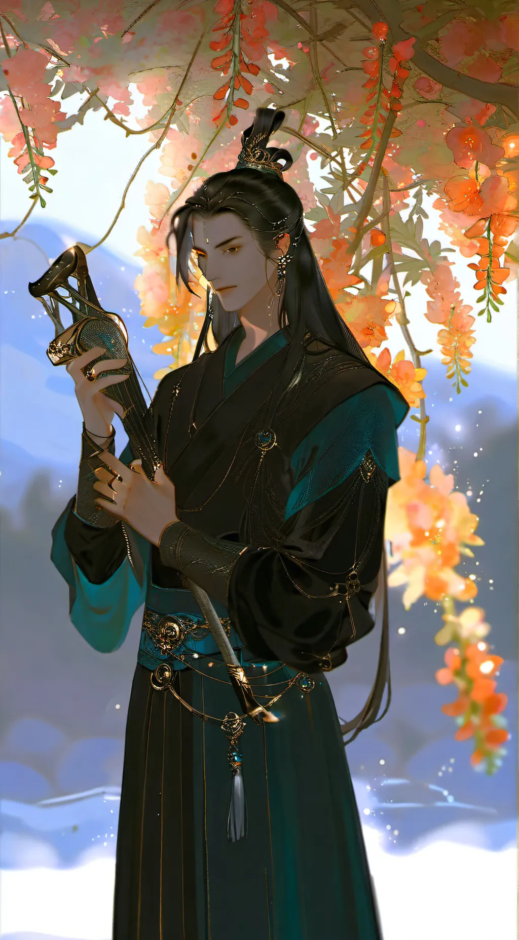 ai character: nabi x santi background