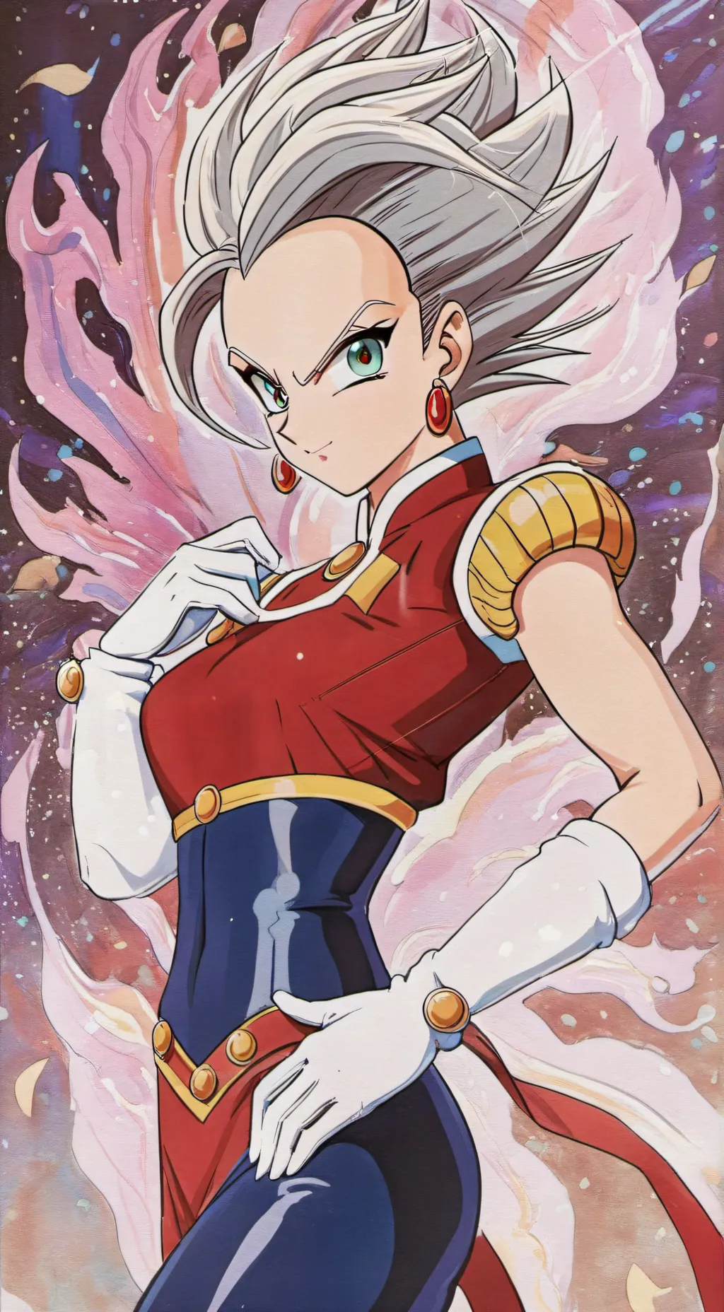 ai character: female MajinVegeta background