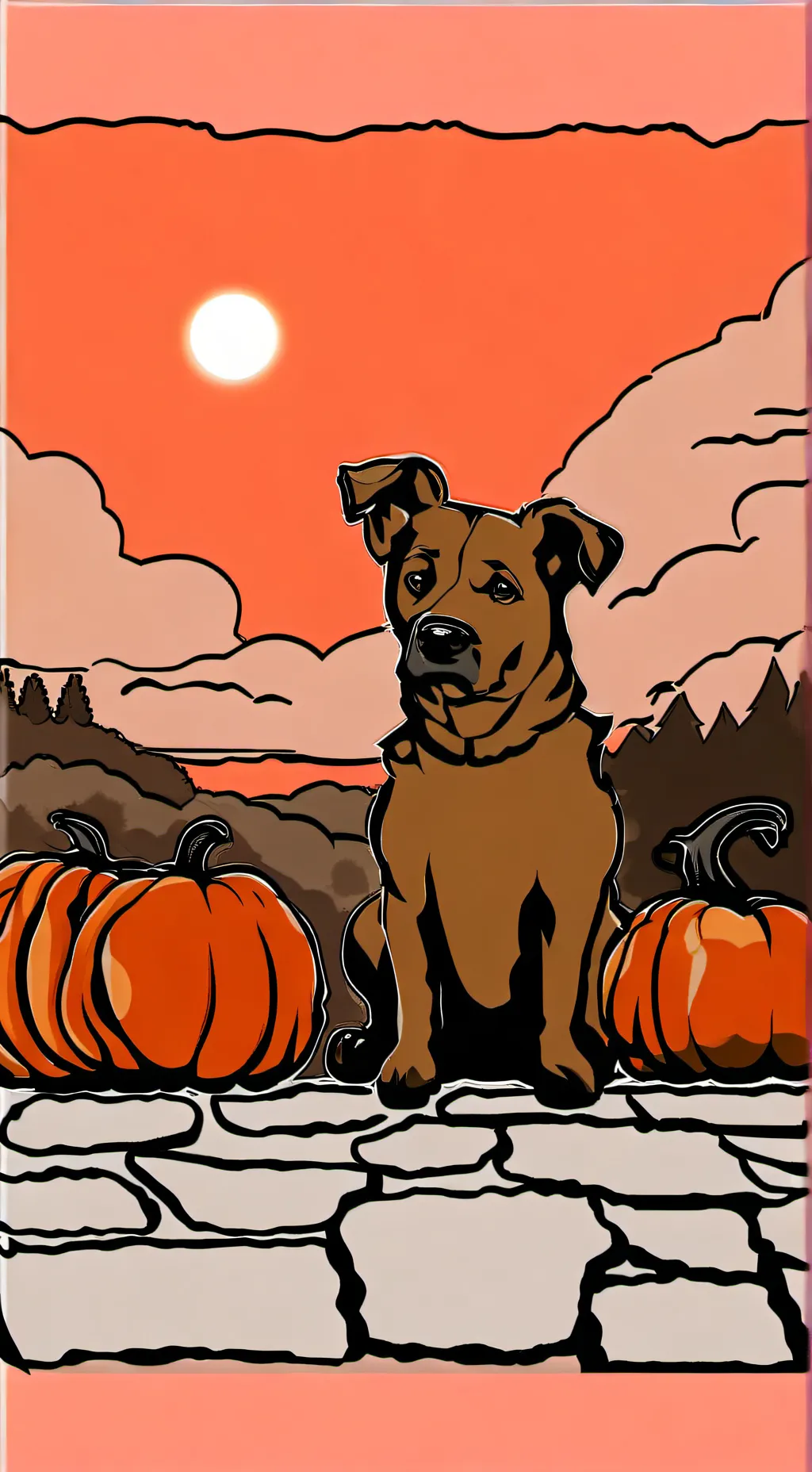 ai character: pumpkin dog background