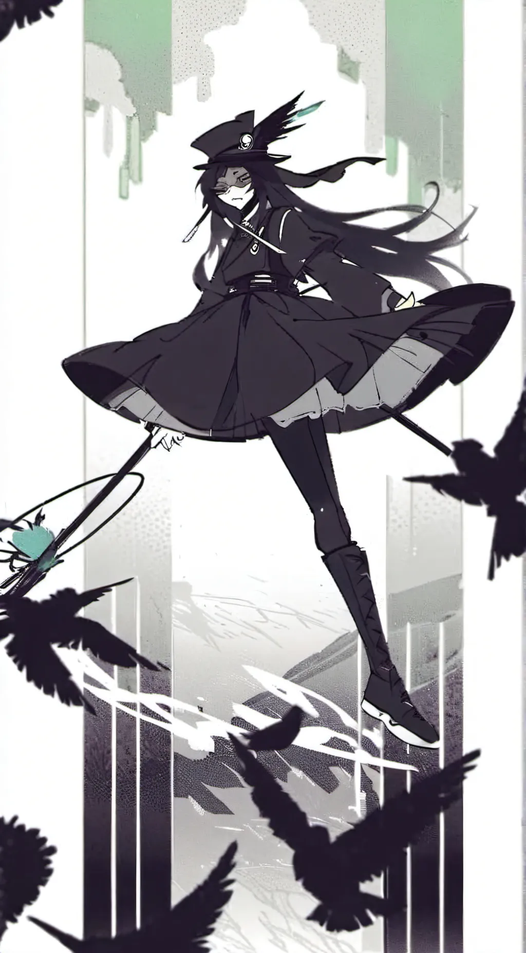 ai character: miss circle background