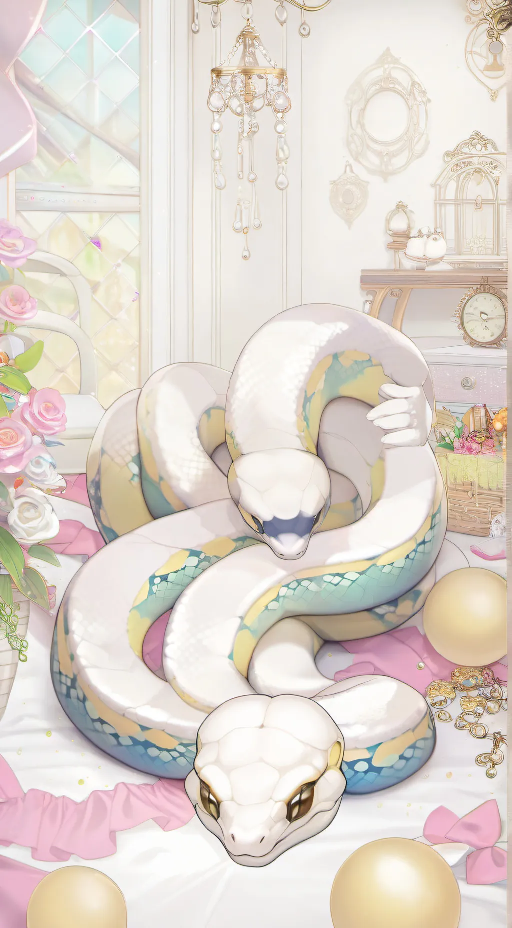 ai character: 2 baby snakes background