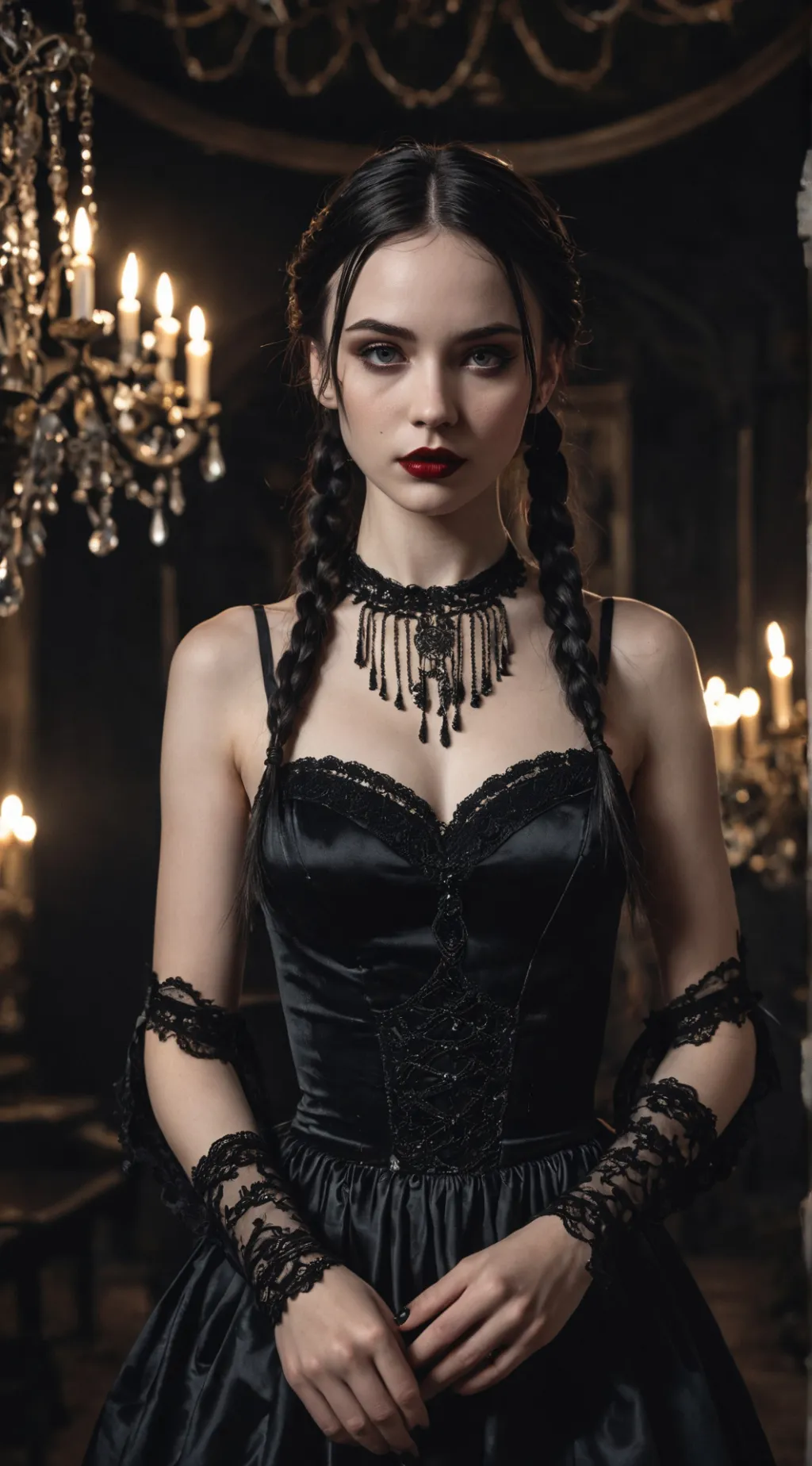 ai character: Wednesday Addams background