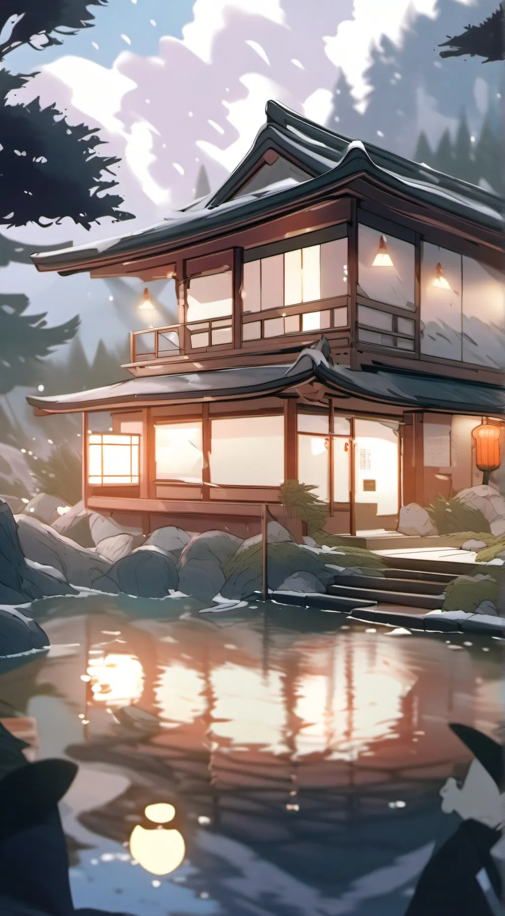 ai character: spring motel background