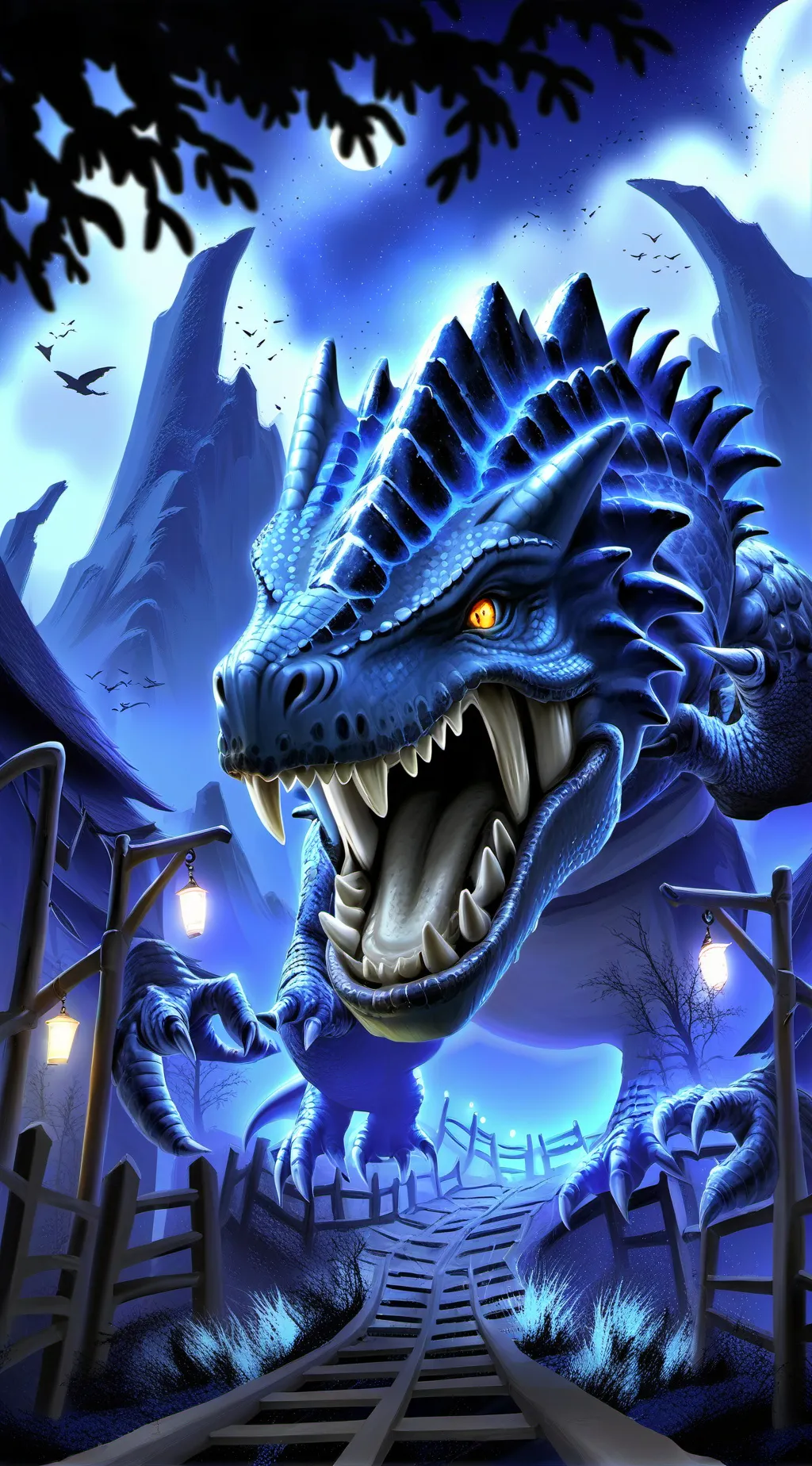 ai character: dinopark terror background