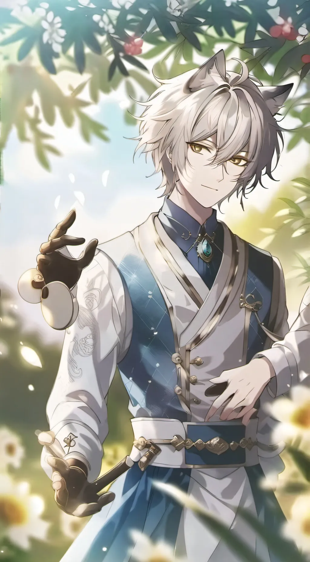 ai character: cat boy background