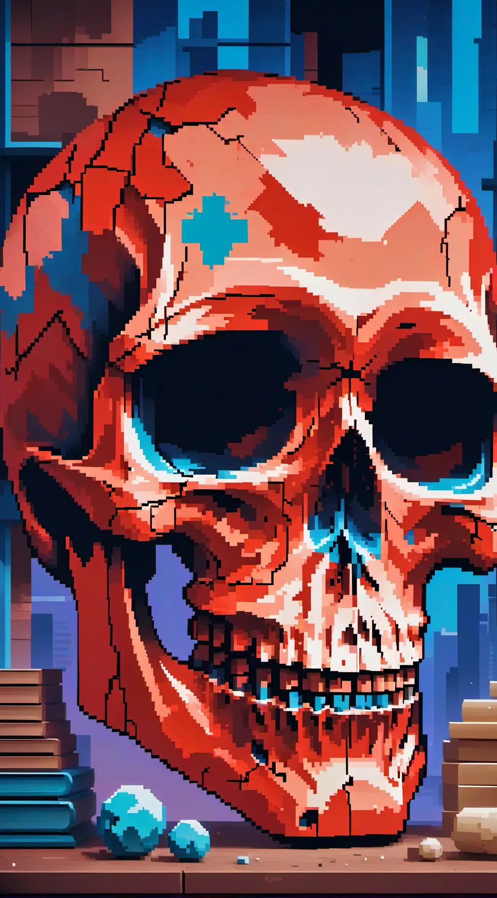 ai character: skull  background