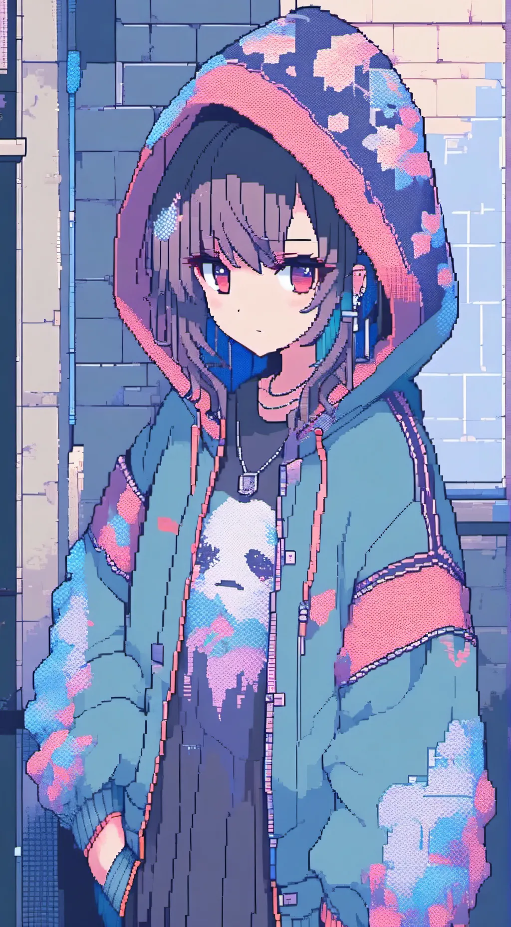 ai character: crystal 💜❤️ background