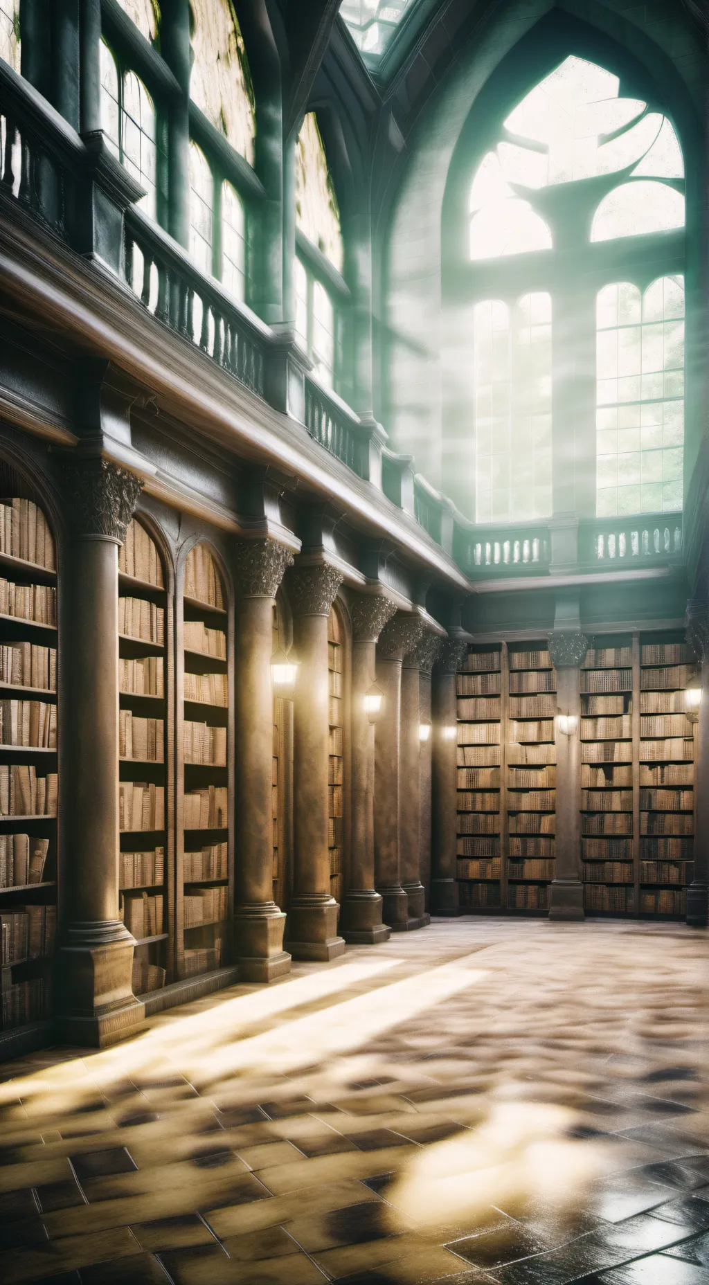 ai character: Hogwarts Rainy Day background