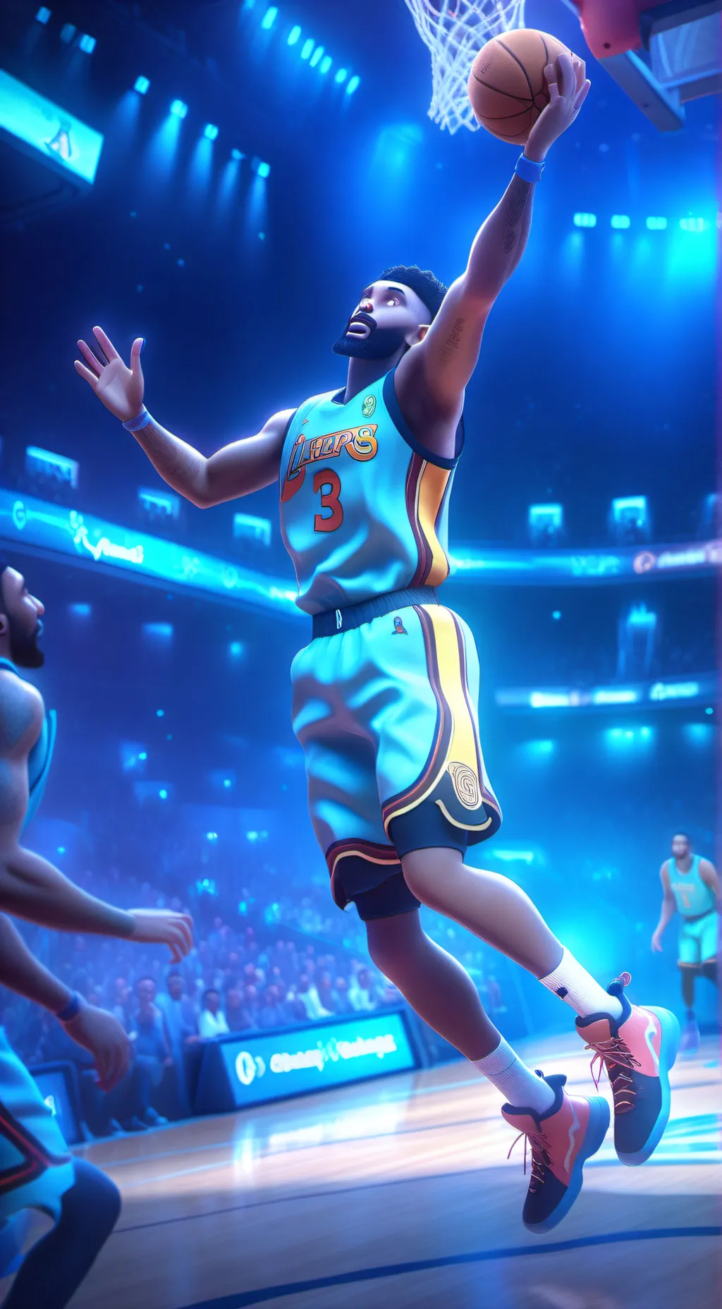 ai character: basketball  background