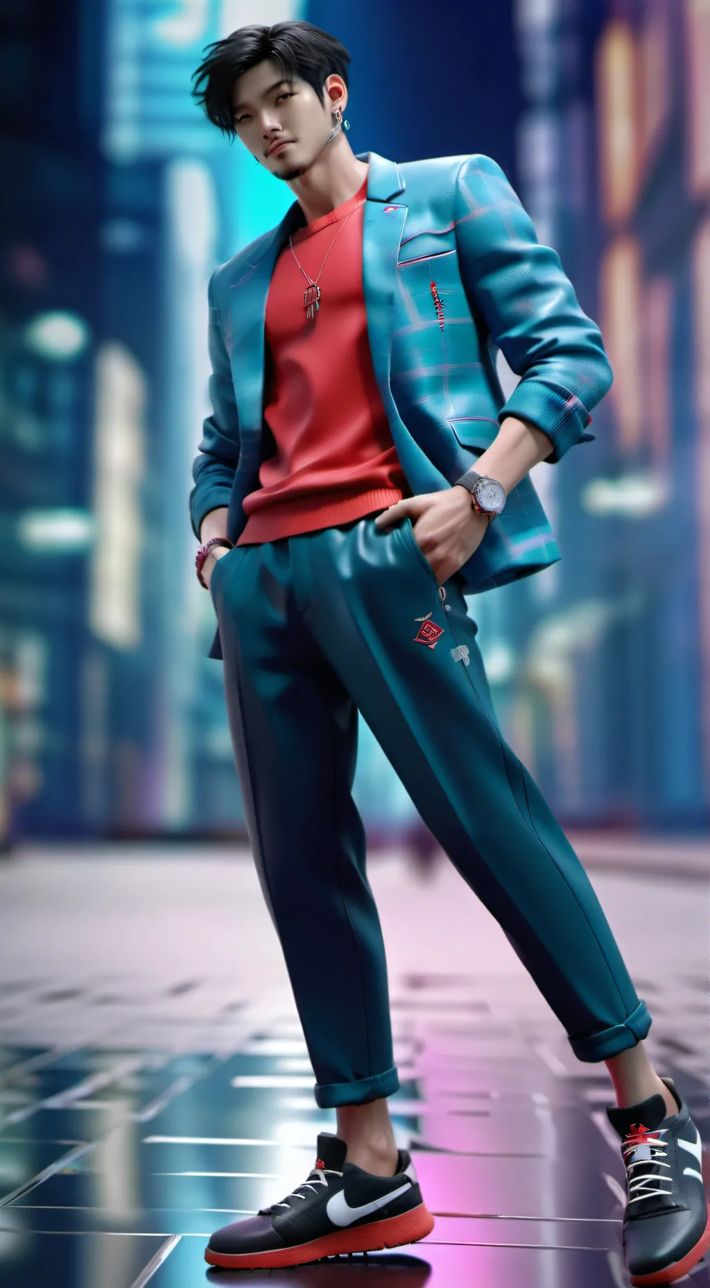 ai character: woodlands background