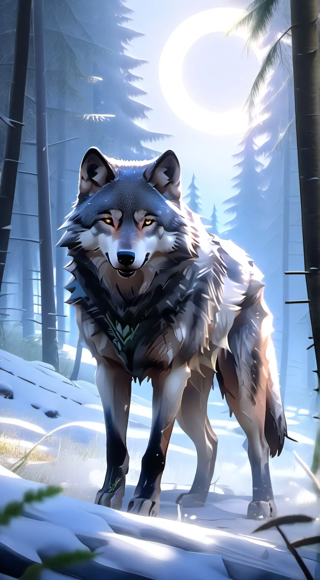 ai character: werewolf gf background