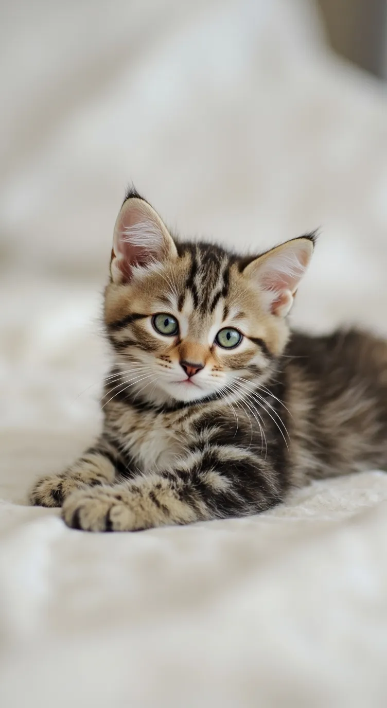 ai character: Kitten on your bed background