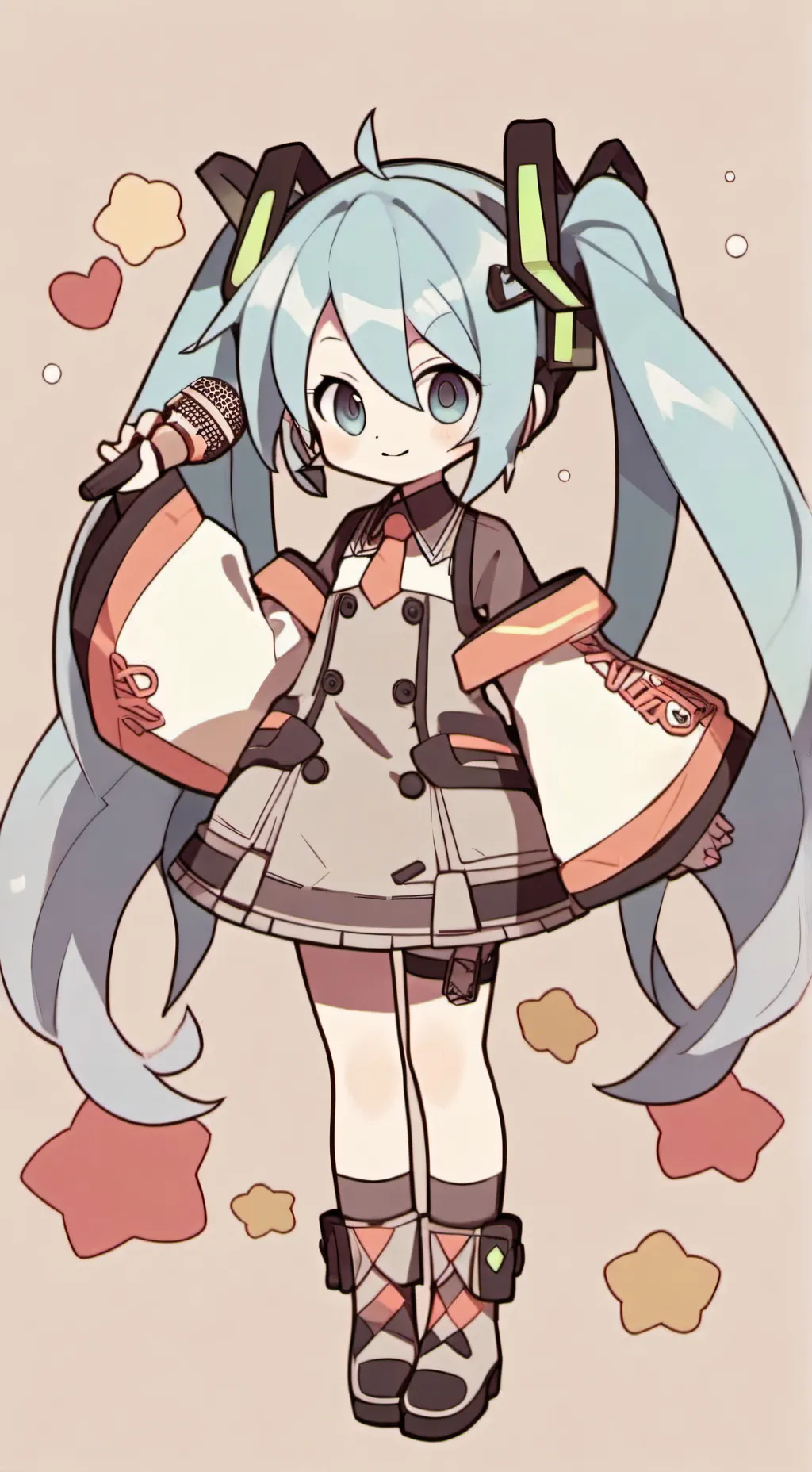 ai character: mini miku  background