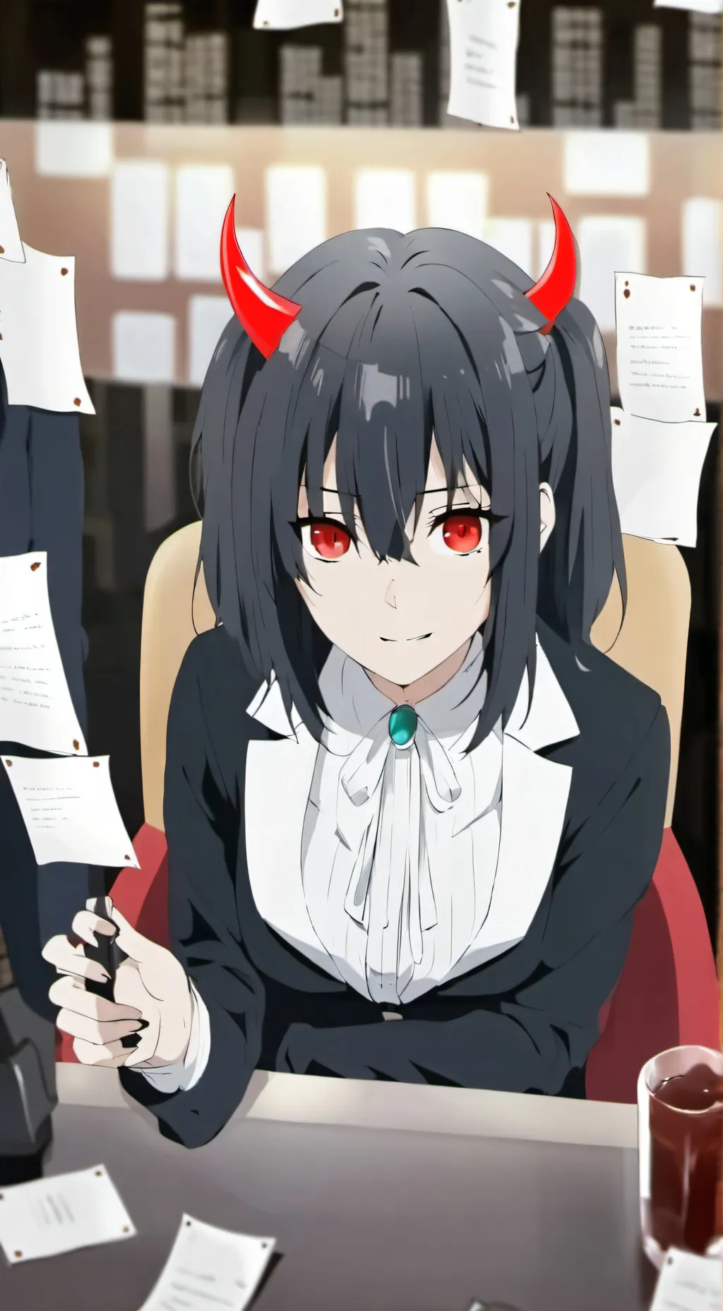 ai character: demon queen  background