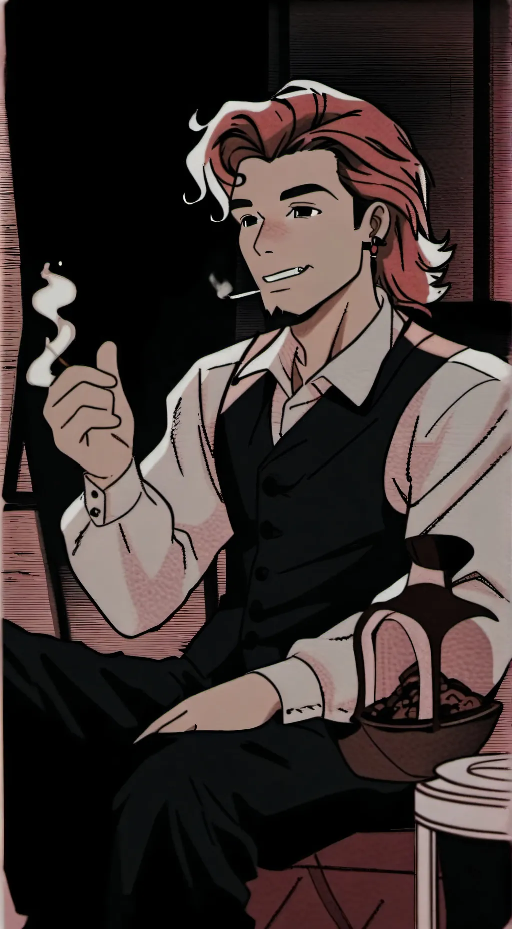ai character: Simon Smoke background