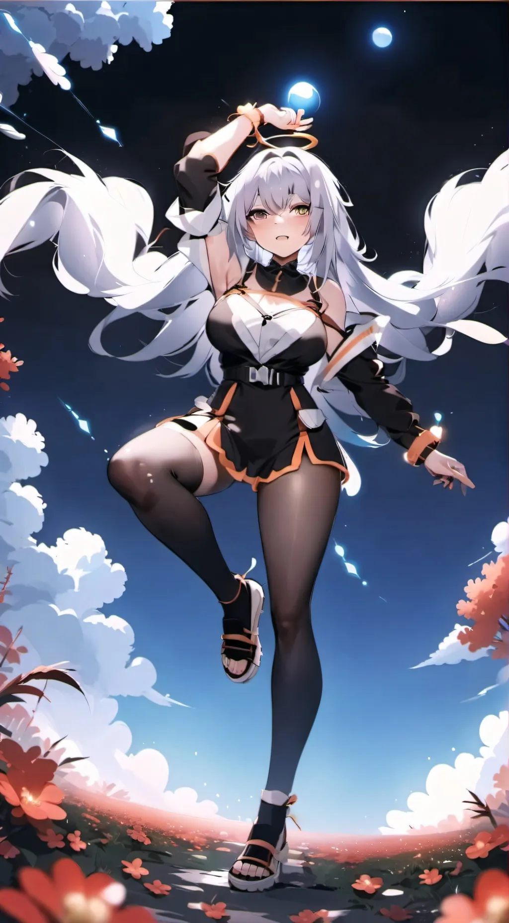 ai character: Blumen background